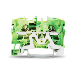 1P Spring Clamp Terminal Block 2-Contact 4 mm² Yellow-Green