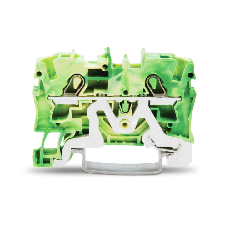 1P Spring Clamp Terminal Block 2-Contact 4 mm² Yellow-Green