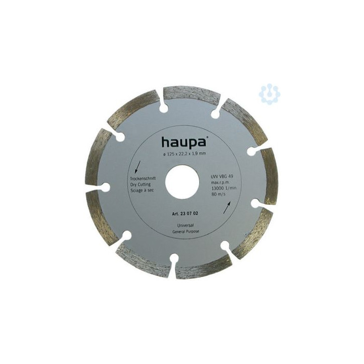 Haupa 230691 Diamond Dry Cutting Disc 125 x 22.2 mm (Laser-Welded)