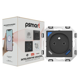 Presa Smart WiFi Psmart serie RM con USB e Type-C, nera (senza cornice)