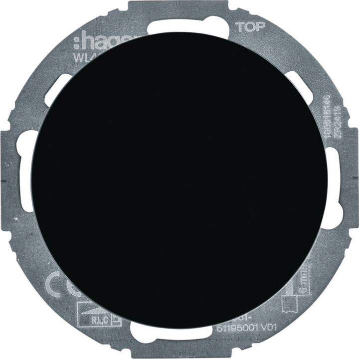 Hager WL4011BG Universal Rotary Dimmer (R,L,C,LED) - Black Glass