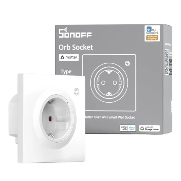 Sonoff Orb Socket Matter tramite Wi-Fi Smart Wall Socket – presa a muro intelligente per Fusion Orb, con monitoraggio energetico