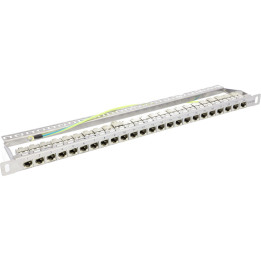 Pannello patch VidiLine R19-PP24-KAT6A 19" Cat. Keystone in metallo a 24 porte 6A 0,5U