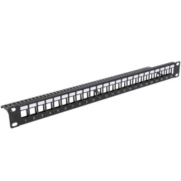 VidiLine R19-PP24 Pannello patch Keystone 19" 24 porte 1U, metallo, nero