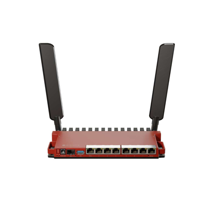 MikroTik L009UiGS-2HaxD-IN беспроводной маршрутизатор, Gigabit Ethernet, Wi-Fi 6 (2.4 ГГц), внешняя антенна, красный