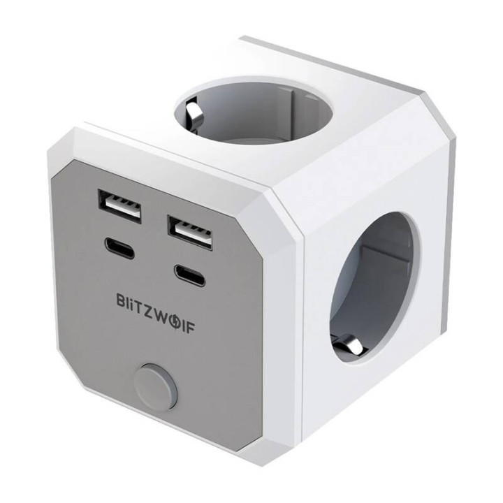 Блок питания BlitzWolf BW-EC2 8-в-1 (4xAC / 2x USB-A / 2x USB-C)