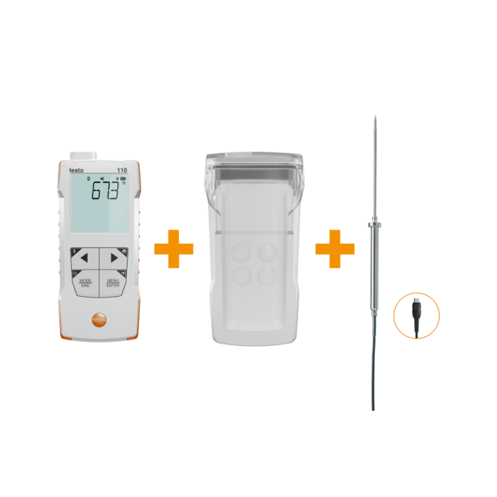 Highly precise digital thermometer Testo 110 Food kit with stainless steel probe