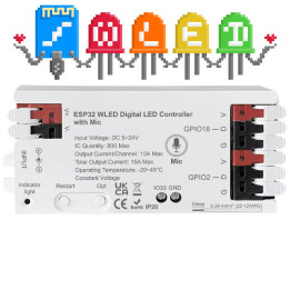 LED RGBIC Controller 10A ESP32 Microphone WLED 5906203621835