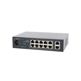 VidiLine ViDi-F1020FE 10-portowy przełącznik PoE 100Mbps 2x Uplink