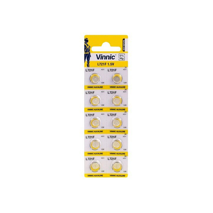 Vinnic L721F / AG11 / 362/361 1,5В 18мАч Щелочные пулькстеЕ†аккумуляторы 10 ГБ.