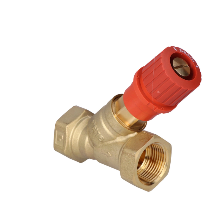Resideo Braukmann V5000 Kombi-3-plus control valve, red, supply, female thread 1 inch