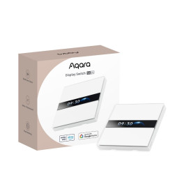 Aqara V1 Дисплейный выключатель 2-канальная умная Zigbee настенная панель с ЖК-экраном, 230V AC, 8A, Белый