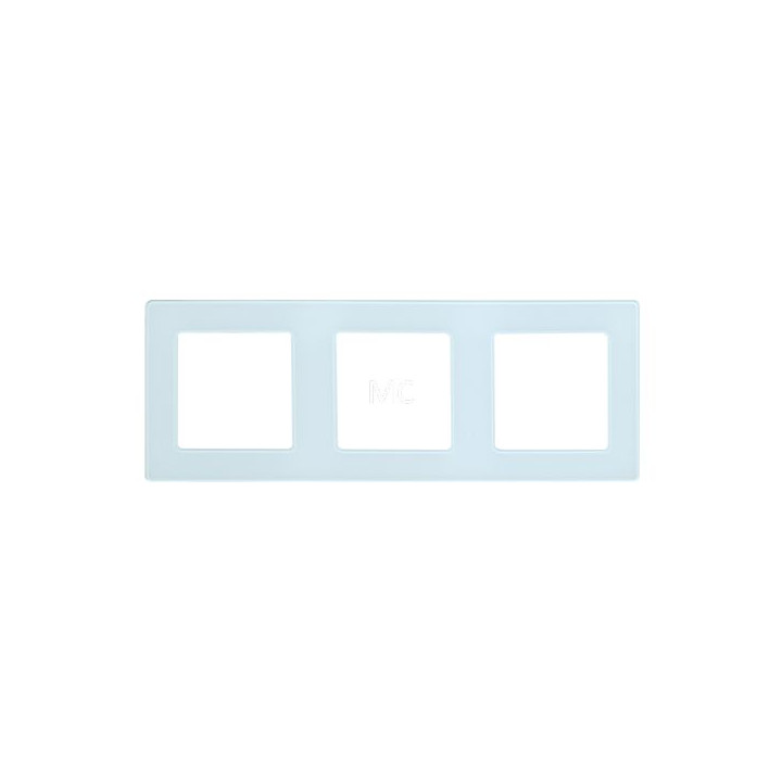 SmartWise white glass triple frame for S1W smart socket