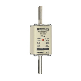 NH fuse-link gG, 500VAC, size 2, 63A double indicator/live tags