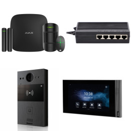 Zestaw domofonowy IP Akuvox R20A z monitorem S562 i zestawem startowym Ajax (czarny)