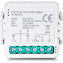 GISE Smart GDS-ZB-NN – двойной релейный модуль Zigbee без нейтрального провода
