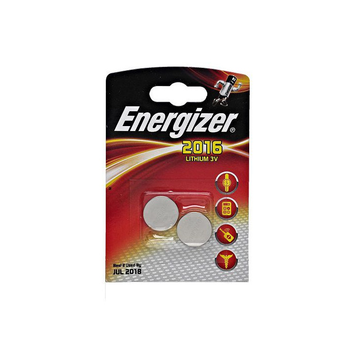 Energizer CR2016 3В 100мАч литиевые батареи 2 шт.
