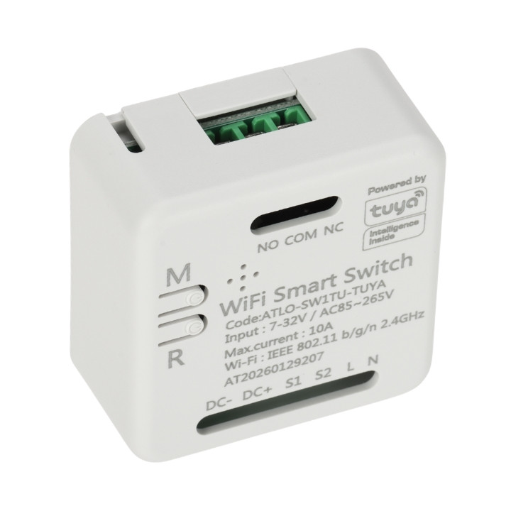 ATLO ATLO-SW1TU-TUYA Smart Wi-Fi Wall Switch, Tuya Compatible, Voice Control with Alexa & Google Home