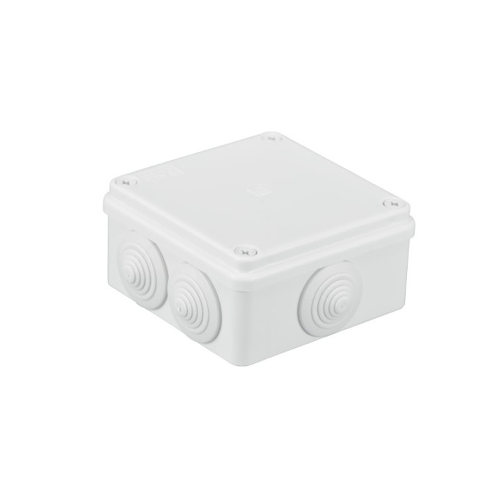 Boîtier S-BOX montage en saillie IP65 100x100x50mm avec presse-étoupes blanc