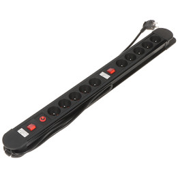 MACLEAN MCE-10 Power Strip 10 Outlets 1.5m Cable 2300W 10A Schuko Socket