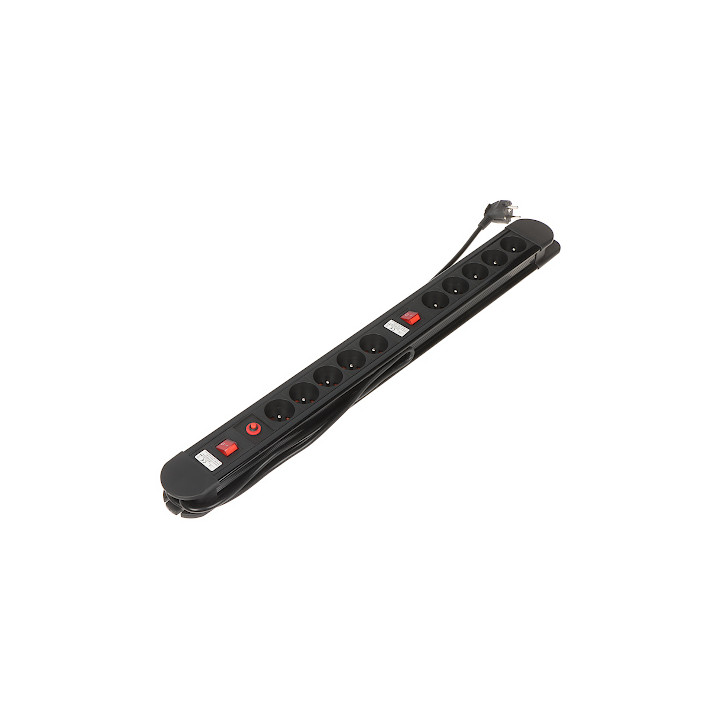 MACLEAN MCE-10 Power Strip 10 Outlets 1.5m Cable 2300W 10A Schuko Socket