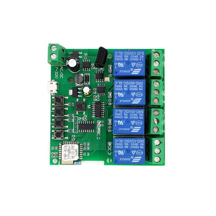 Sonoff 4CH DC 5-32V WiFi + RF433 Dry-Contact Controller