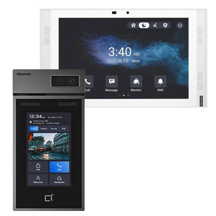 Zestaw wideodomofonu Akuvox S535 + S567A – panel zewnętrzny i monitor wewnętrzny Wi-Fi Android PoE