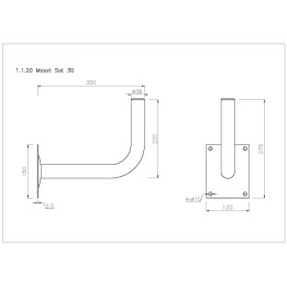 Brand UCHWYT-G30 Wall-Mounted Antenna Bracket 30 cm for Smart Lighting