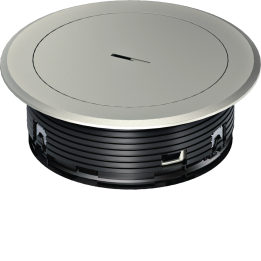 Hager LAR02MTS Cable Outlet Metal Tube Cover Silver