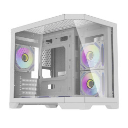 DarkFlash FT418 Weißes Mini-Tower-Computergehäuse + 6 ARGB-Lüfter