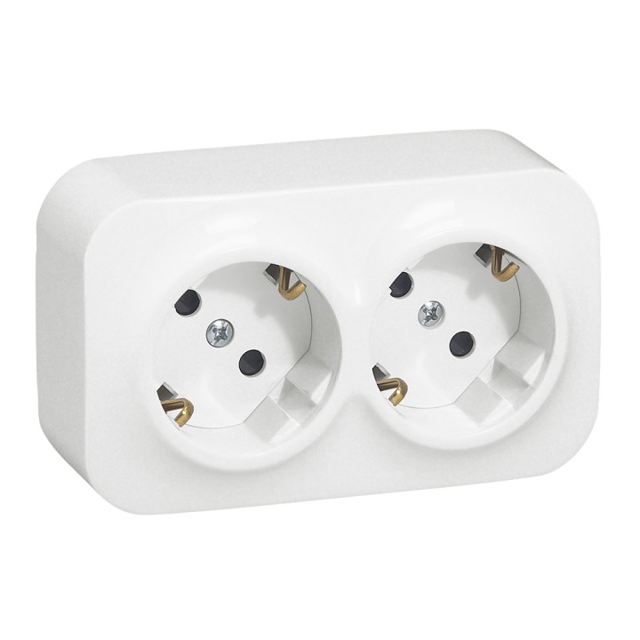 Legrand Forix белая двойная розетка Schuko