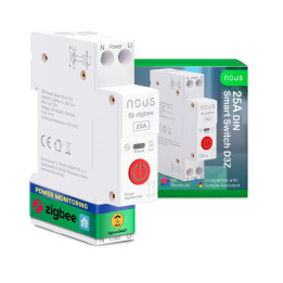 Nous D3Z - DIN-совместимый интеллектуальный релейный модуль Tuya Zigbee, 25А