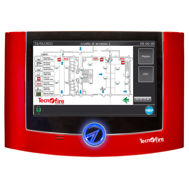 Panel de control de seguridad con pantalla táctil TECNOFIRE TF-TFT-7SC