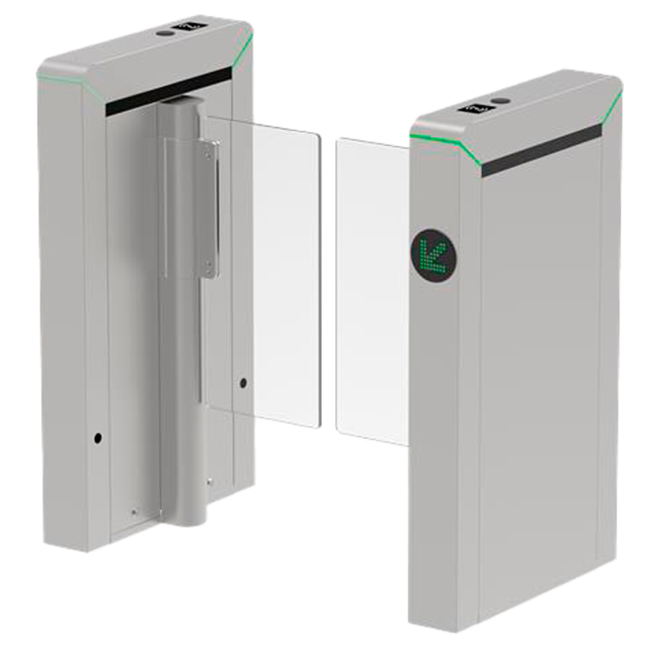 ZKTECO ZK-TS-MARS-S100-SS-900 Swing Turnstile with RFID Reader, Bidirectional Passage, Stainless Steel Housing