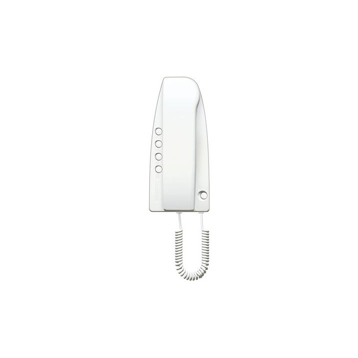Sprint audio handset with door lock release pushbutton