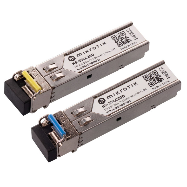 MikroTik HS-2733LC20D - Zestaw wyposażony BiDi SFP 1G/2.5G 20km (2 szt.)