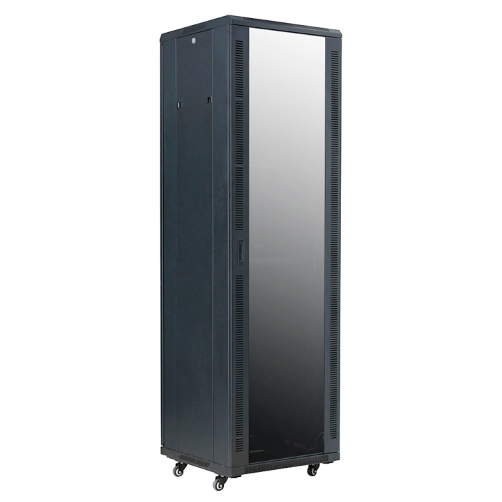 MARCA BLANCA RACK-42UFN 42U 19" Free-Standing Network Rack Cabinet with Tempered Glass Door