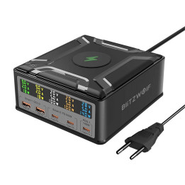 BliTZWOlF BW-S28 260W GaN USB-C Charger with Wireless Charging (Black)