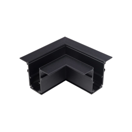 Horizontal Corner Connector for Plaster-In Magnetic Track, Black