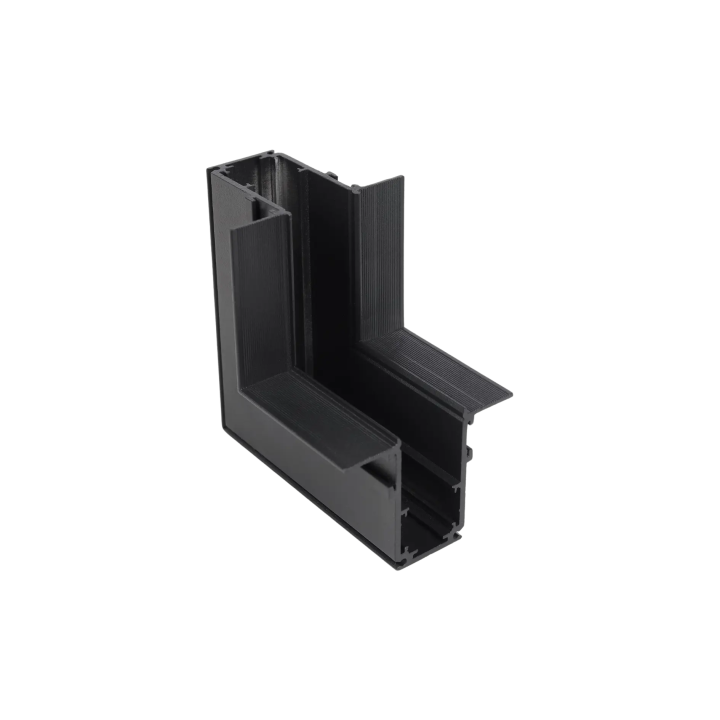 Vertical Corner Connector for Plaster-In Magnetic Track, Black