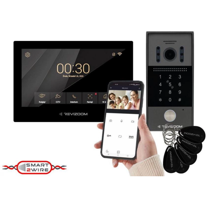 Revizoom RM-T273HD czarny – zestaw wideodomofonowy z kamerą RC-212HD-CK1