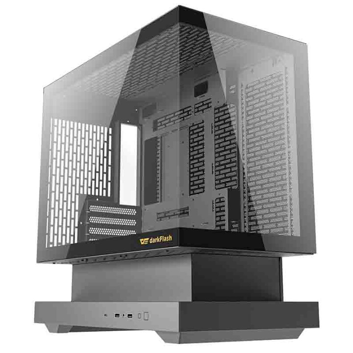 Caja para ordenador Darkflash F1 Midi Tower negra + 6 ventiladores ARGB