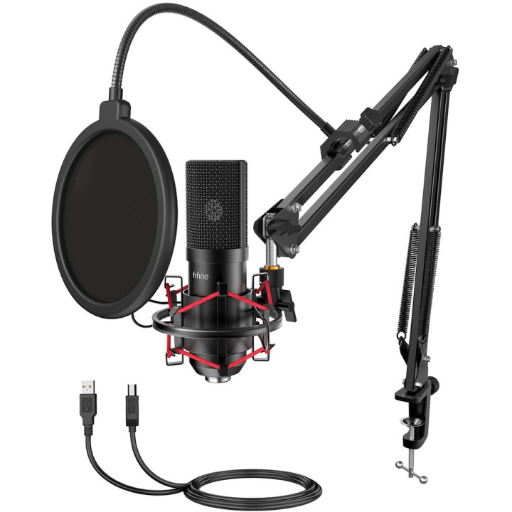 Fifine T732 Condenser Microphone Kit with Tripod (Black)