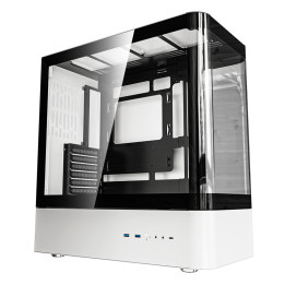 Caja de computadora DarkFlash HM1 ATX Midi Tower (negro/blanco)