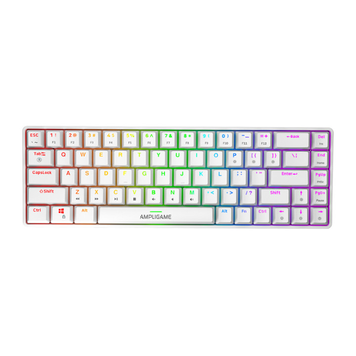 Teclado mecánico Fifine GK1W, 65% RGB (blanco)