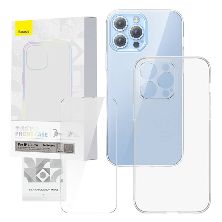 Baseus P60112201201-01 Set de funda transparente y cristal templado para iPhone 13 Pro