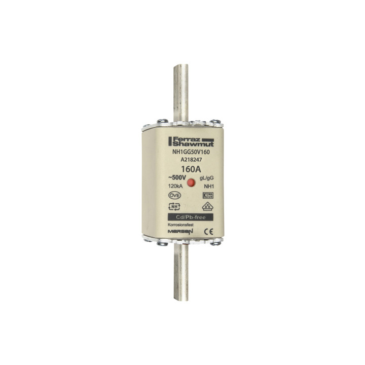 NH fuse-link gG, 500VAC, size 1, 160A double indicator/live tags