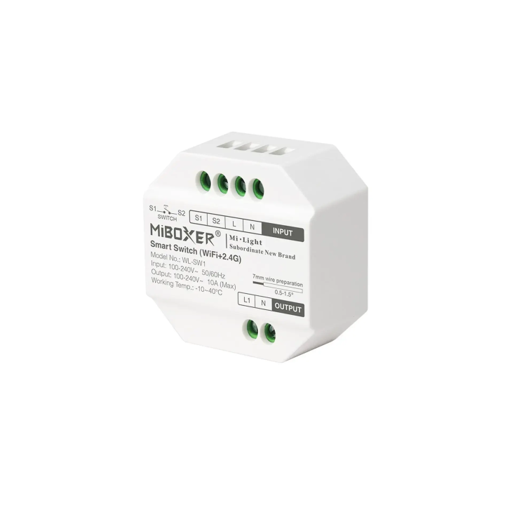 Smart Switch 100-240VAC 10A WiFi/2.4G/Push button WL-SW1