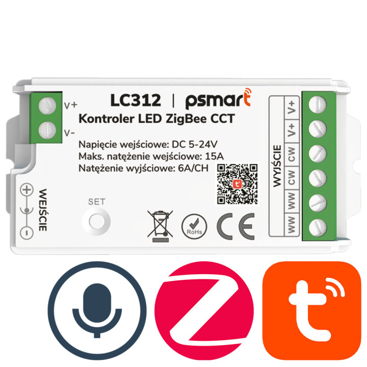 Psmart Mini CCT LED Controller 5-24V 15A PX Series ZigBee TUYA