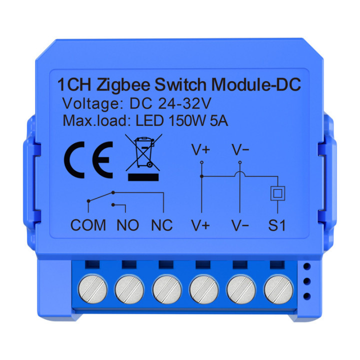 1-канальный модуль коммутатора ZigBee с сухими контактами Avatto ZWSM16-DC32V-1
